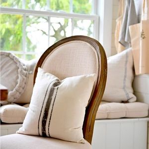 Linen 3 stock grain sack gray pillow with insert